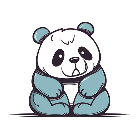 Panda Bear Vector Illustration Cute Cartoon Panda Bear Character 32922790 Vector Art At Vecteezy