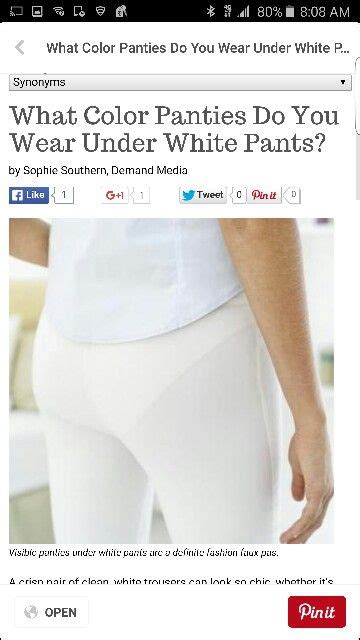 What Color Underwear To Wear With White Pants A Classic Way To Wear A