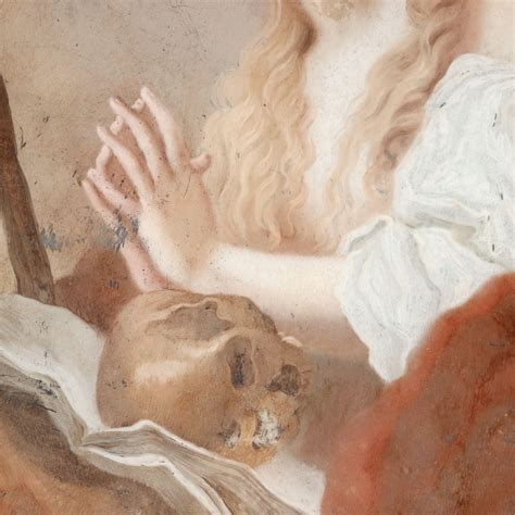 Dipinto Sottovetro Con Maddalena Penitente Arte Pittura Antica