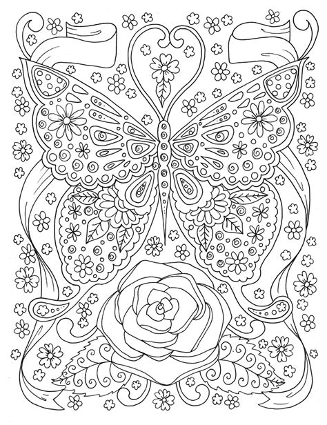 Butterfly Coloring Page Adult Coloring Book Digital Coloring