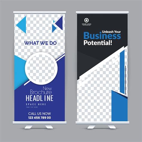 Premium Vector Modern Standee Rollup Banner For Marketing Template Vector