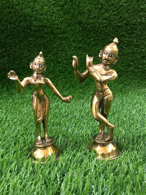 Beautiful Brass Radha Krishna Idol Yugal Jodi Radha Madhav Etsy