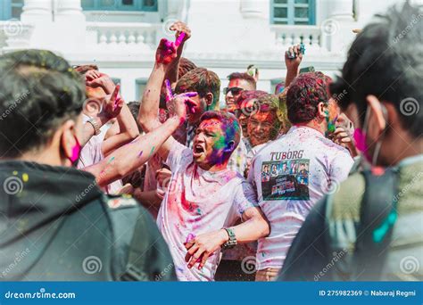 Holi Festival ! Happy Holi Celebration in Nepal Editorial Stock Image ...