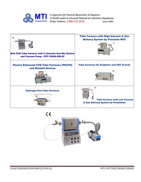 MTI Mini CVD Tube Furnace KGC Resources Sdn Bhd