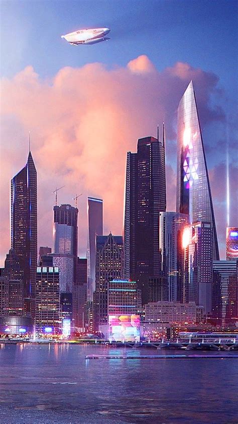 Wallpapers Papel De Parede Connor Pink Cyber Street City Moon Sky