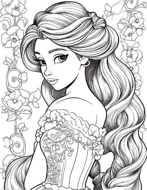 Coloriage Disney Raiponce Pour Adulte Dessin Gratuit à Imprimer