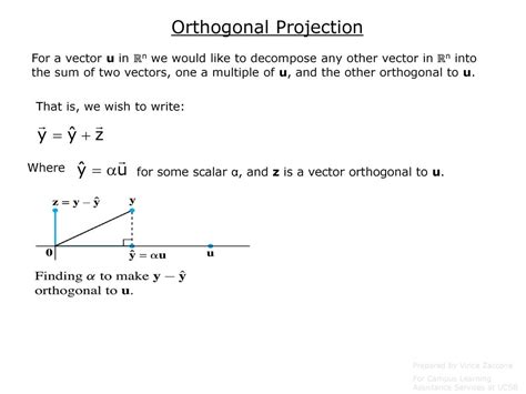 Orthogonal Projection Formula