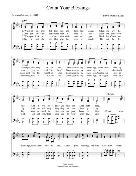 Count Your Blessings Edwin O Excell Sheet Music For Piano Piano Duo