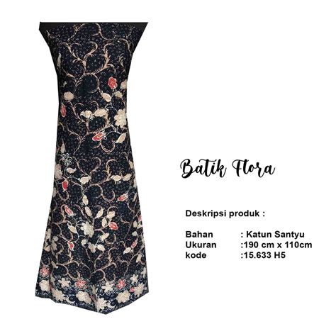 Jual Batik Tulis Motif Flora Hitam Seragam Guru Shopee Indonesia