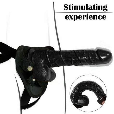 Waterproof Realistic G Spot Black Dildo Strap On Penis Female Adult Sex