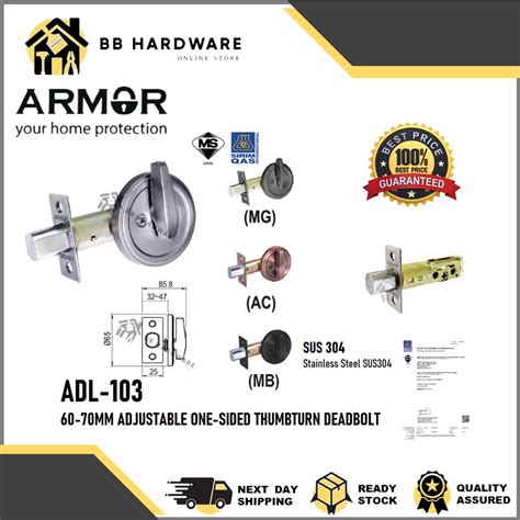 Armor One Sided Thumbturn Deadbolt Door Lock Set Adl Sirim Ss