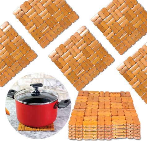 Bamboo Trivets For Hot Dishes Heat Resistant Kitchen Hot Pads Countertop Protectors Table