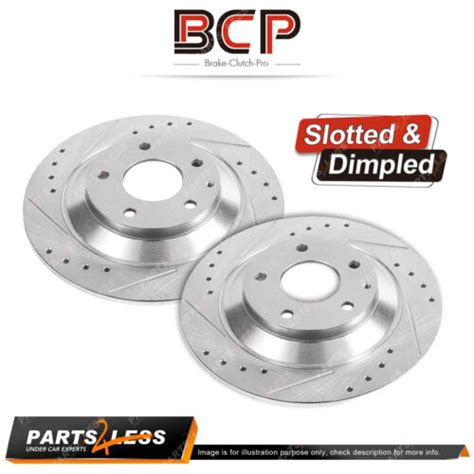 Pcs Bcp Rear Slotted And Dimpled Performance Disc Brake Rotors Refer