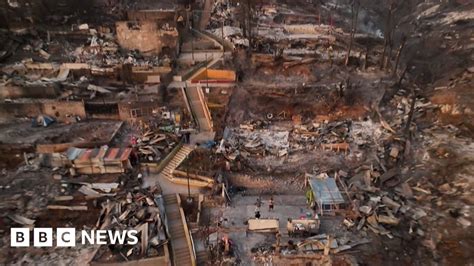 Drone Footage Shows Chile Forest Fire Devastation Bbc News