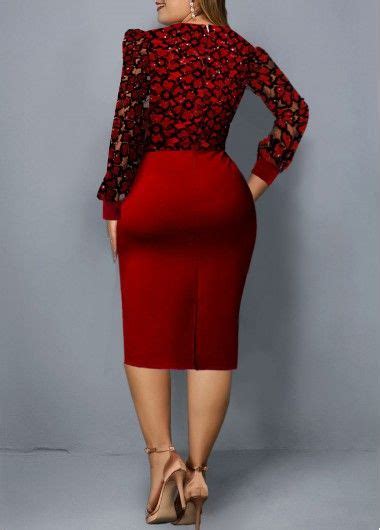 Plus Size Bowknot Detail Lace Panel Dress Usd 35 33