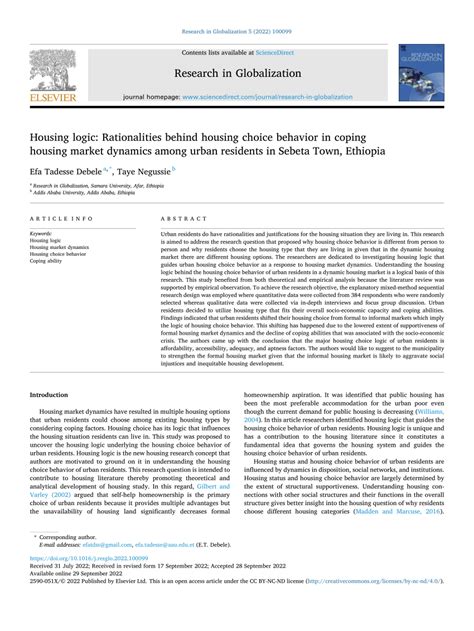 Pdf Housing Logic Rationalities Behind Housing Choice Behavior In