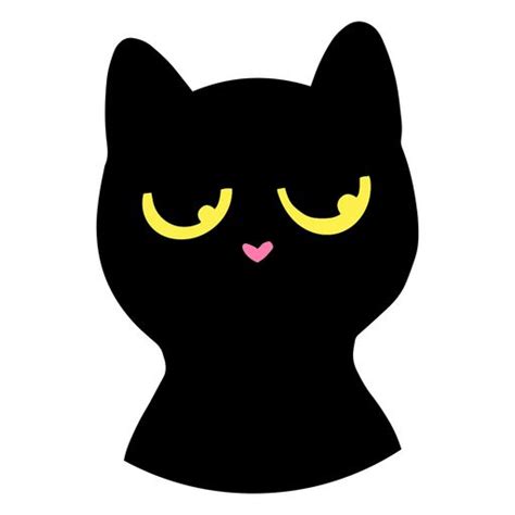 Black Cat Eyes Cartoon PNG Design