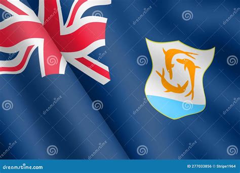 Anguilla Waving Flag D Illustration Wind Ripple Stock Illustration