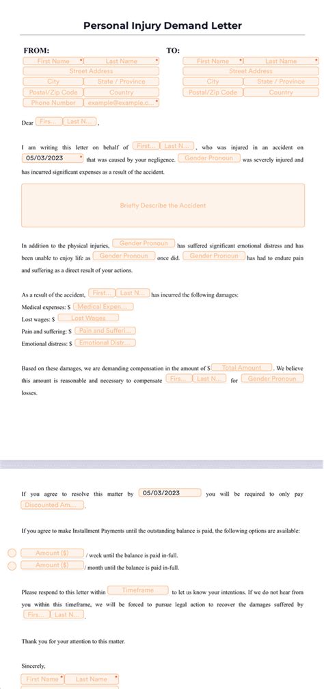 Personal Injury Demand Letter Sign Templates Jotform