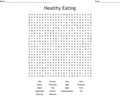 Healthy Food Word Search Printable