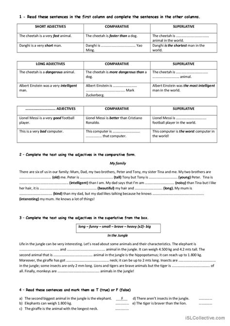 Superlative and comparativ Français FLE fiches pedagogiques pdf doc