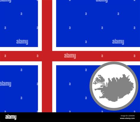 Flag and map of Iceland Stock Photo - Alamy