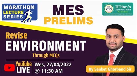 ENVIRONMENT Revision Through MCQ S MES Prelims 2021 Mr Sanket