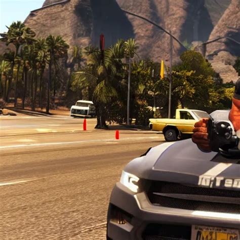 A Screenshot Of Dwayne Johnson In Grand Theft Auto Stable Diffusion