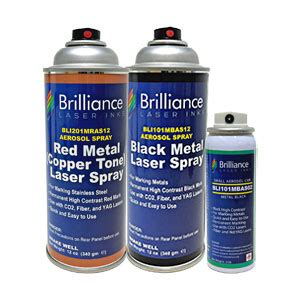 Brilliance Laser Inks 12 Oz Aerosol Black Laser Marking Spray For High