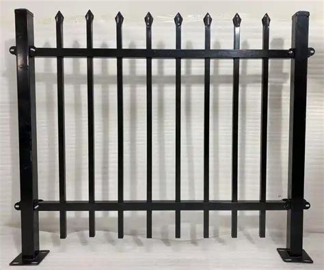 Black Powder Coated 8ft Height Tubular Steel Fencing China Tubular Wrought Iron Fence And