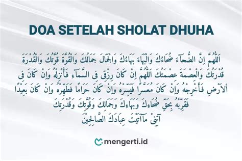 Doa Sholat Dhuha Dan Artinya Pendek Dan Mudah Dihafal Mengerti