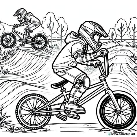 Coloriage de vélo cross à Télécharger ou à Imprimer gratuitement