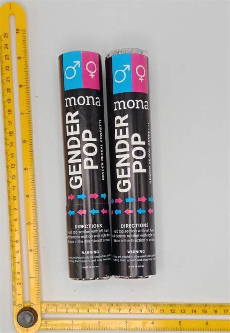 Mona Gender Reveal Confetti Cannon Poppers Blue Reveal Surprise Party