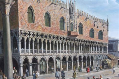 Oil Painting after 'Venice: The Doge's Palace and the Riva del