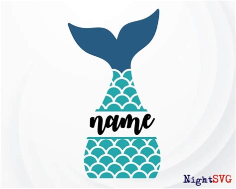 Mermaid Tail Monogram Svg Mermaid Svg Mermaid Tail Svg Etsy