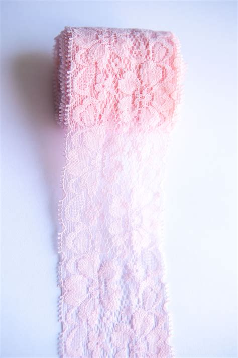 Light Pink Lace Elastic 2 Lace Elastic Trim Stretch Etsy