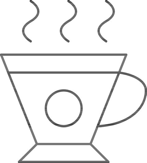 Hot Tea Or Coffee Cup Icon In Black Thin Line Art 24462093 Vector Art At Vecteezy