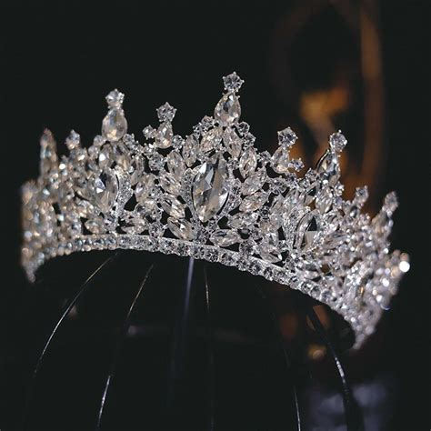 Luxus Big Strass Geometrische Braut Diademe Crown Barock Kristall