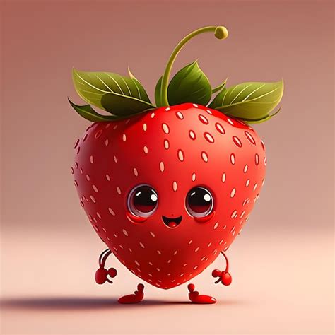 Premium Photo Strawberry Cartoon Character