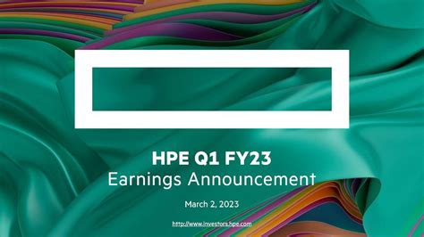 Hewlett Packard Enterprise Company 2023 Q1 - Results - Earnings Call Presentation (NYSE:HPE ...