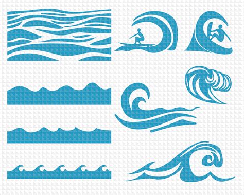 Wave Svg Bundle Ocean Wave Svg File Surf Wave Svg Png Dxf Eps The