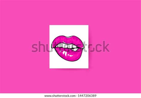 Sexy Lips Bite Ones Lip Lips Stock Vector Royalty Free 1447206389 Shutterstock