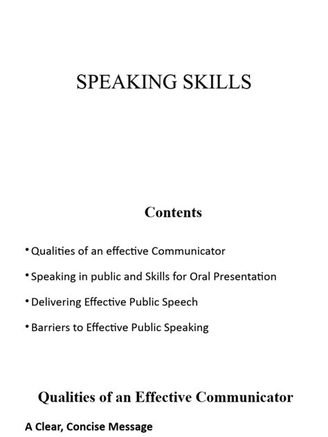Speaking Skills | PDF | Public Speaking | Speech