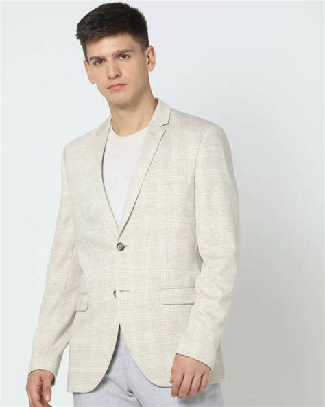 Buy Men Checked Slim Fit Single Breasted Blazer Online At Best Prices