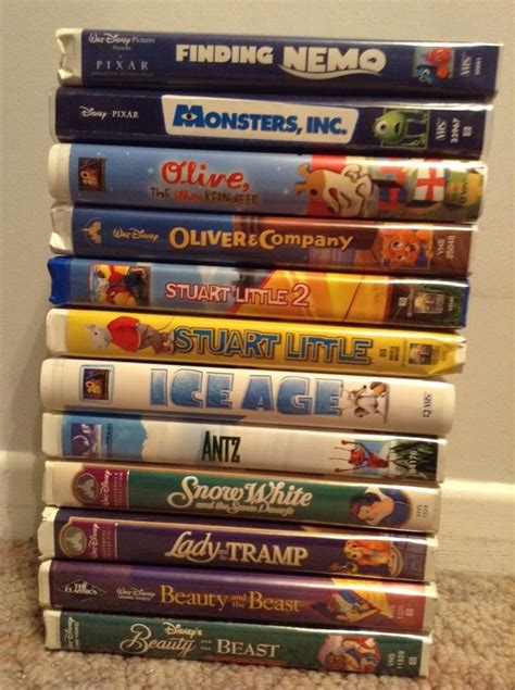 Walt Disney Vhs Movie Lot Of 12 Classics Tapes Nemo Monsters Ice Age Beauty