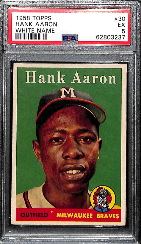 Lot Detail 1958 Topps Hank Aaron 30 Name In White Graded PSA 5