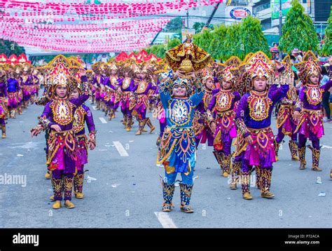 Participants In The Sinulog Festival In Cebu City Philippines Stock