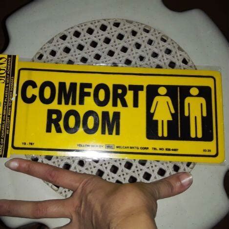 yellow signage comfort room pvc lazada ph