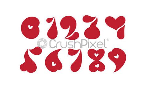 Handwritten Heart Calligraphy Monogram Numbers Valentine Cursive Font