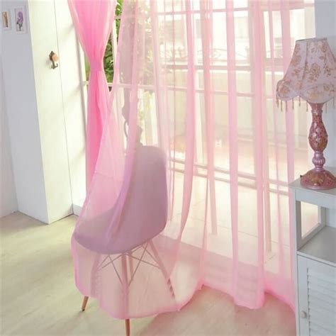 200x100cm couleur pure porte en tulle fenêtre rideau drapé valances